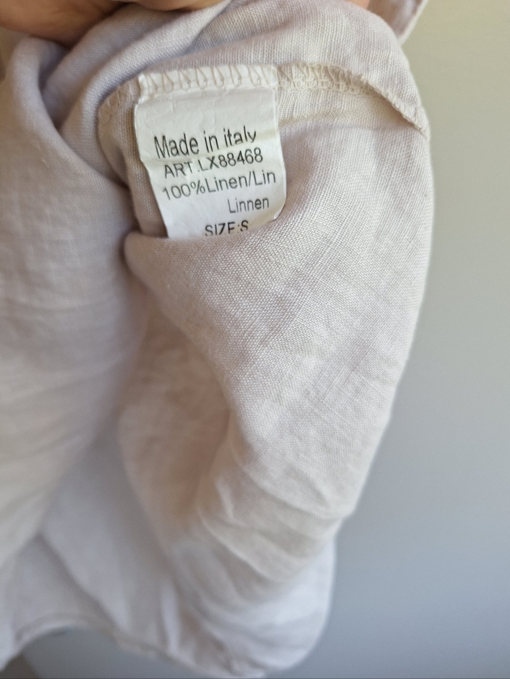 Lungo L'arno Sequin Yoke Linen Shift Dress - Sabbia - Made in Italy - S - Picture 6 of 10